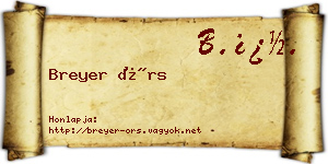 Breyer Örs névjegykártya