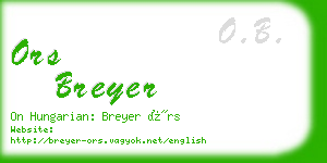 ors breyer business card